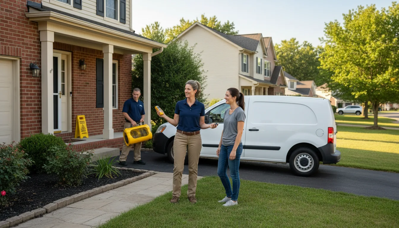 Residential water damage restoration in East Lynn, IL